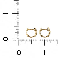 14K Yellow Gold Diamond Huggie Earrings