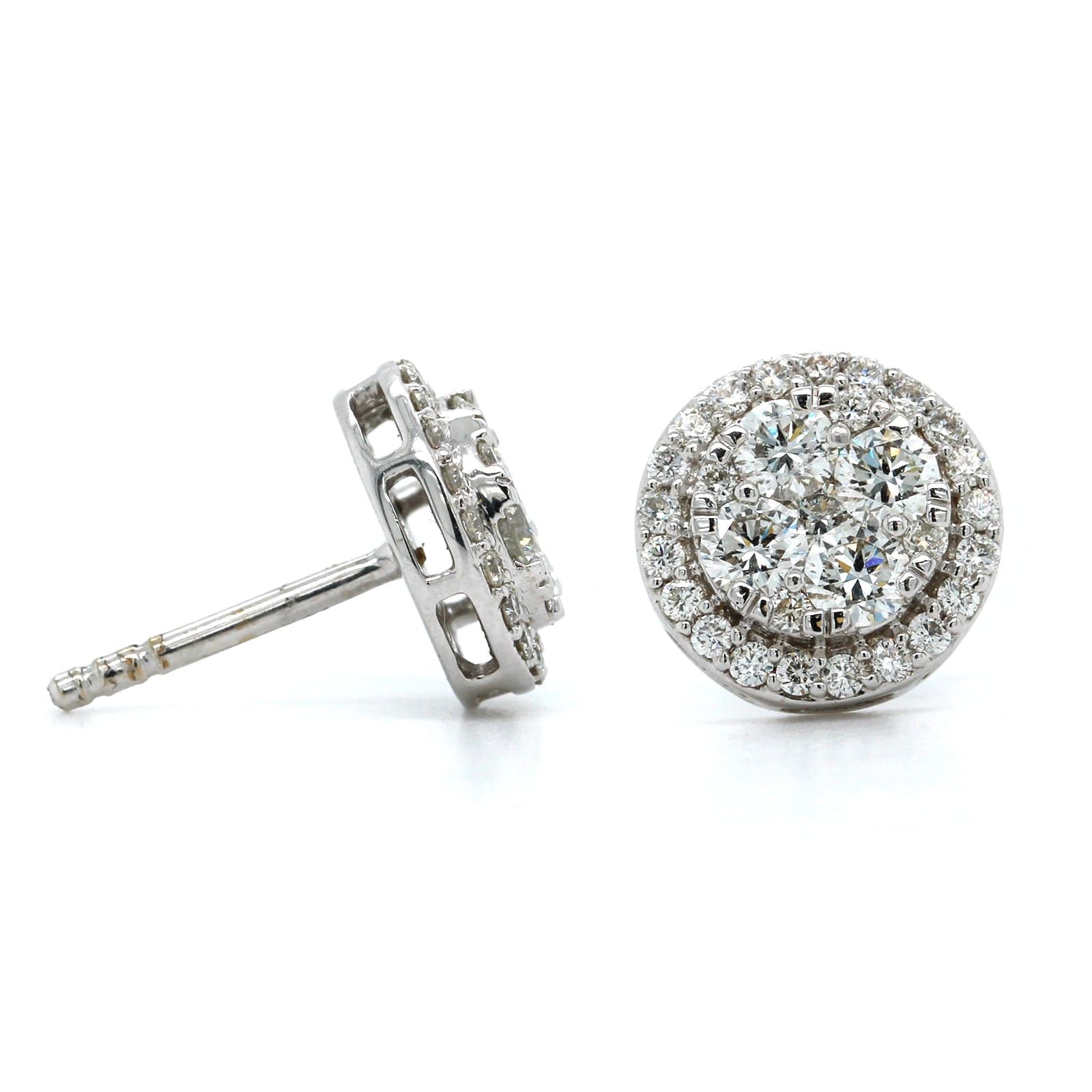 18K White Gold Diamond Bow Stud Earrings – Long's Jewelers