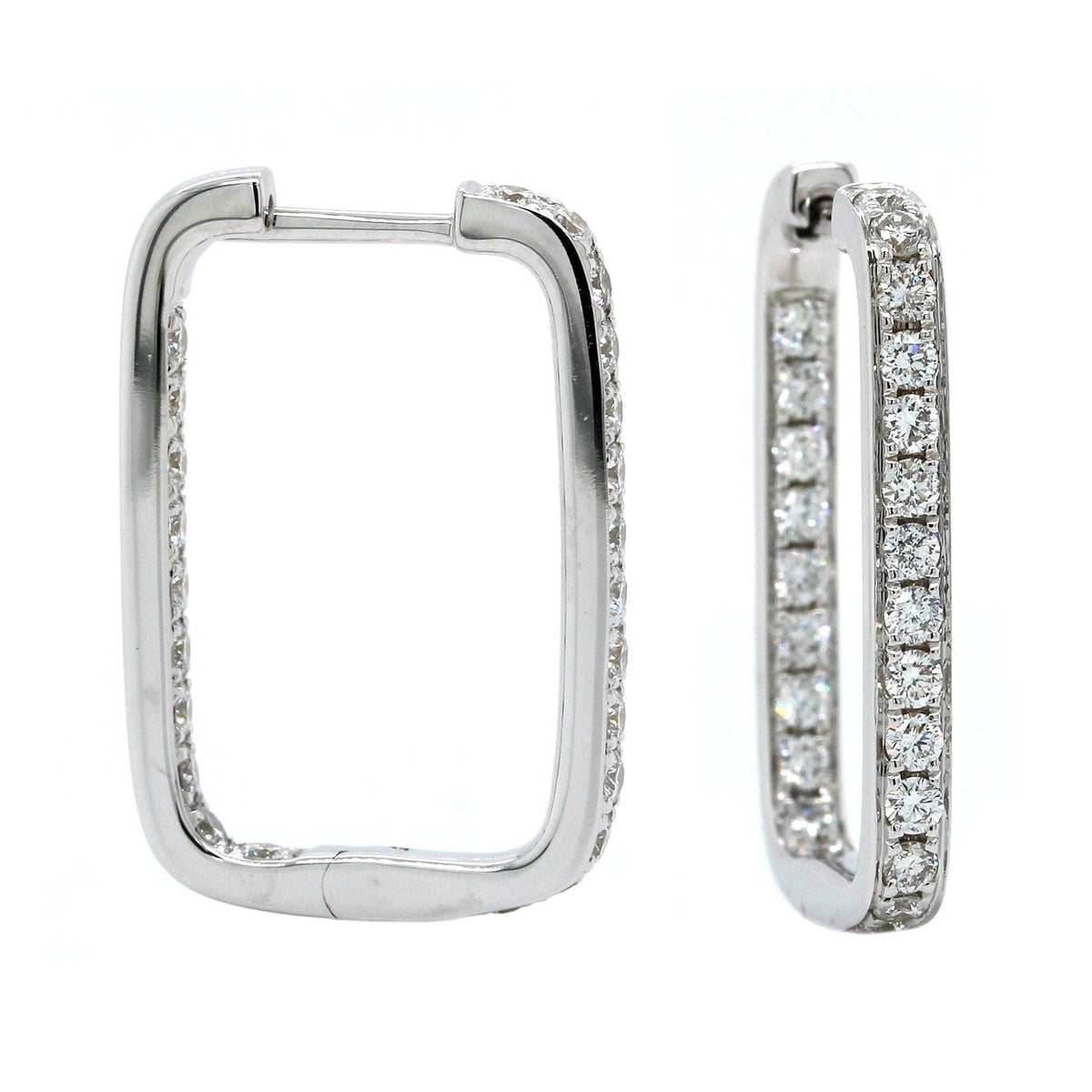 Roberto Coin. Diamond Square Hoop Earrings 001-150-05735 | Saxons Fine  Jewelers | Bend, OR