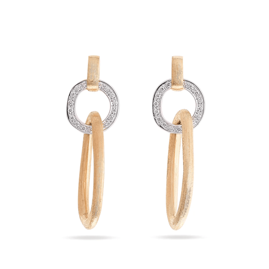 Marco Bicego Jaipur 18K Yellow Gold Diamond Link Drop Earrings