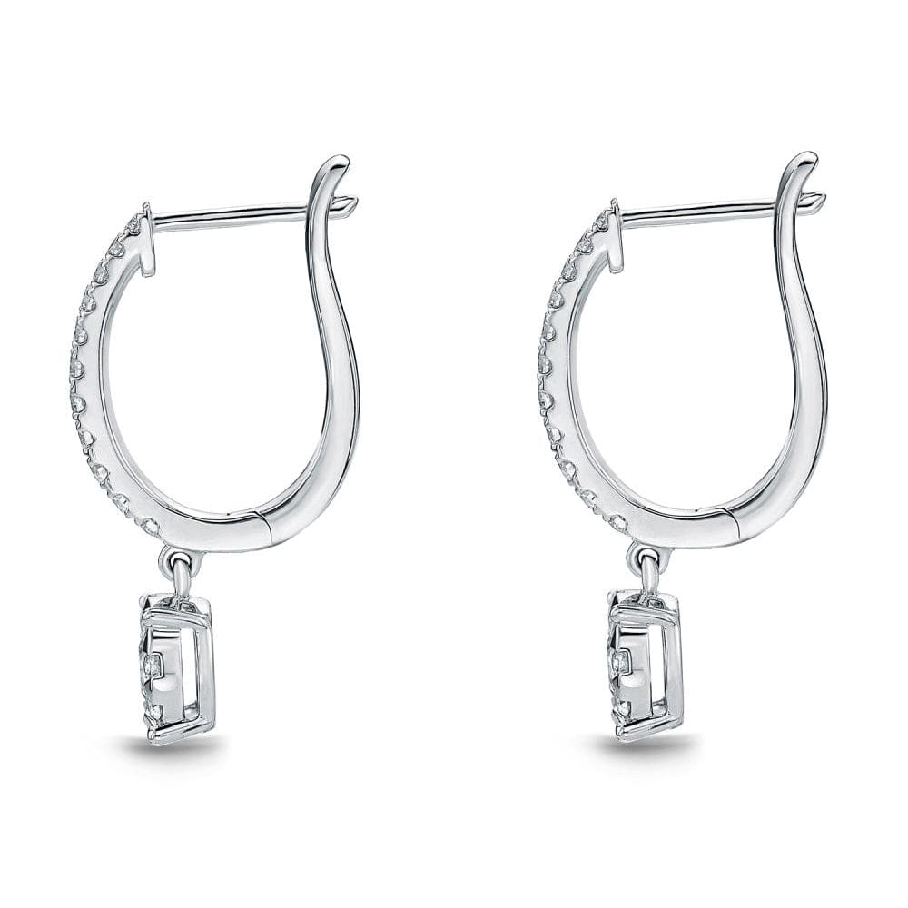 18K White Gold Bouquet Diamond Drop Earrings, 18k white gold, Long's Jewelers