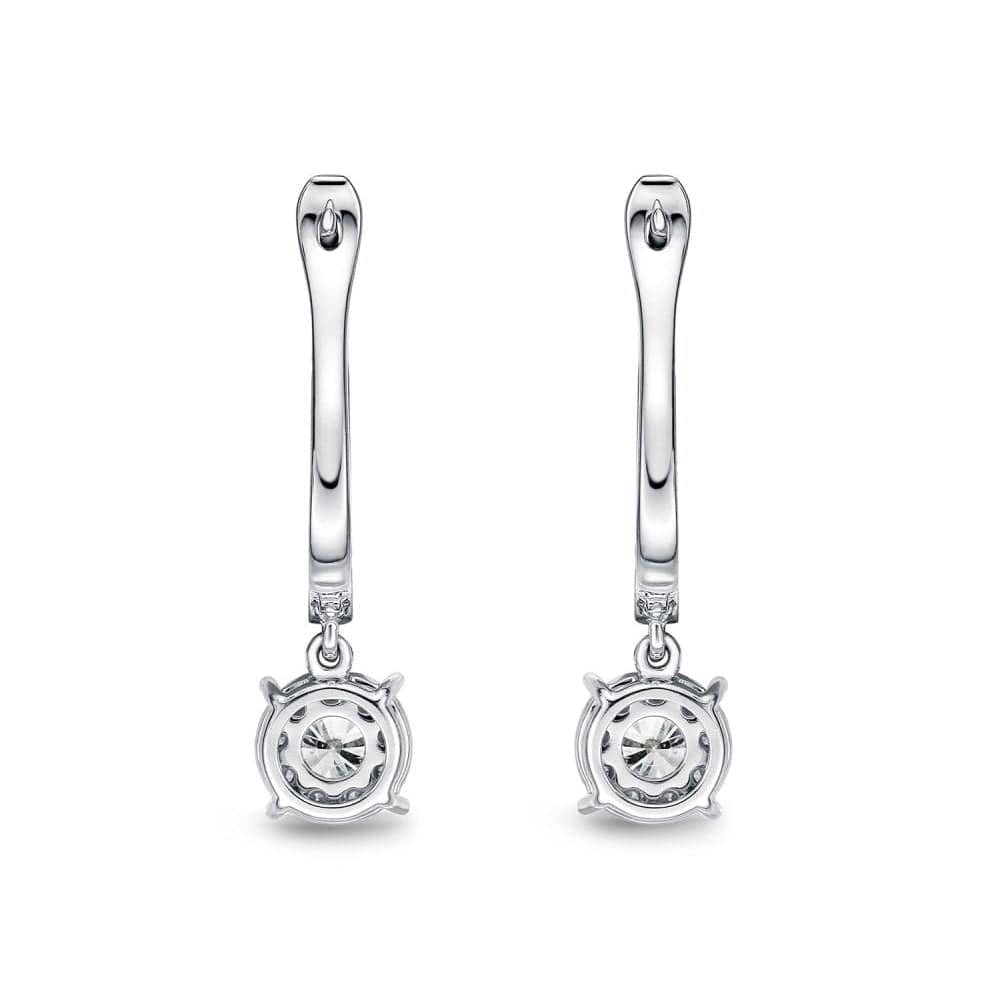 18K White Gold Bouquet Diamond Drop Earrings, 18k white gold, Long's Jewelers