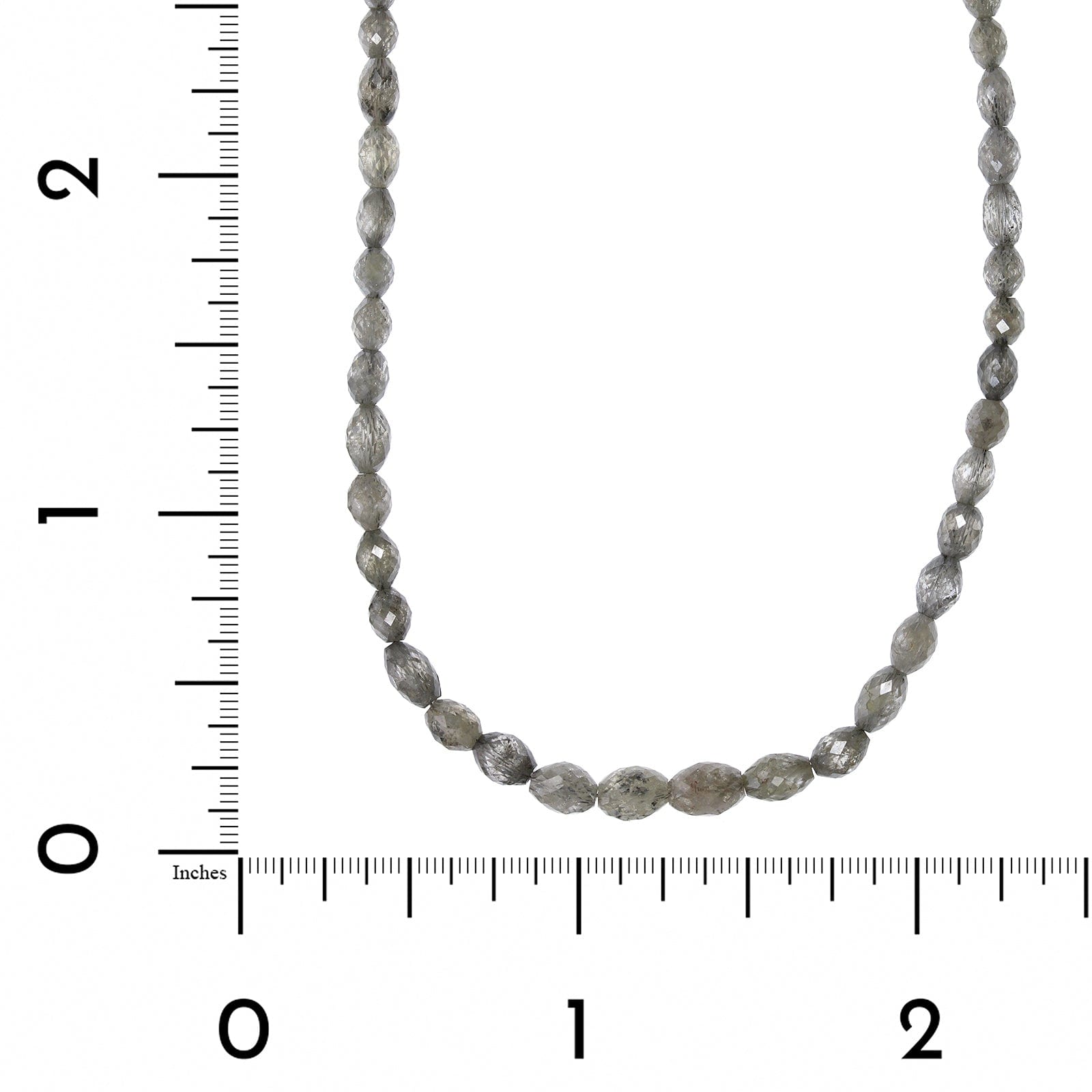 Natural Silver Diamond Graduated Briolette Hank Necklace