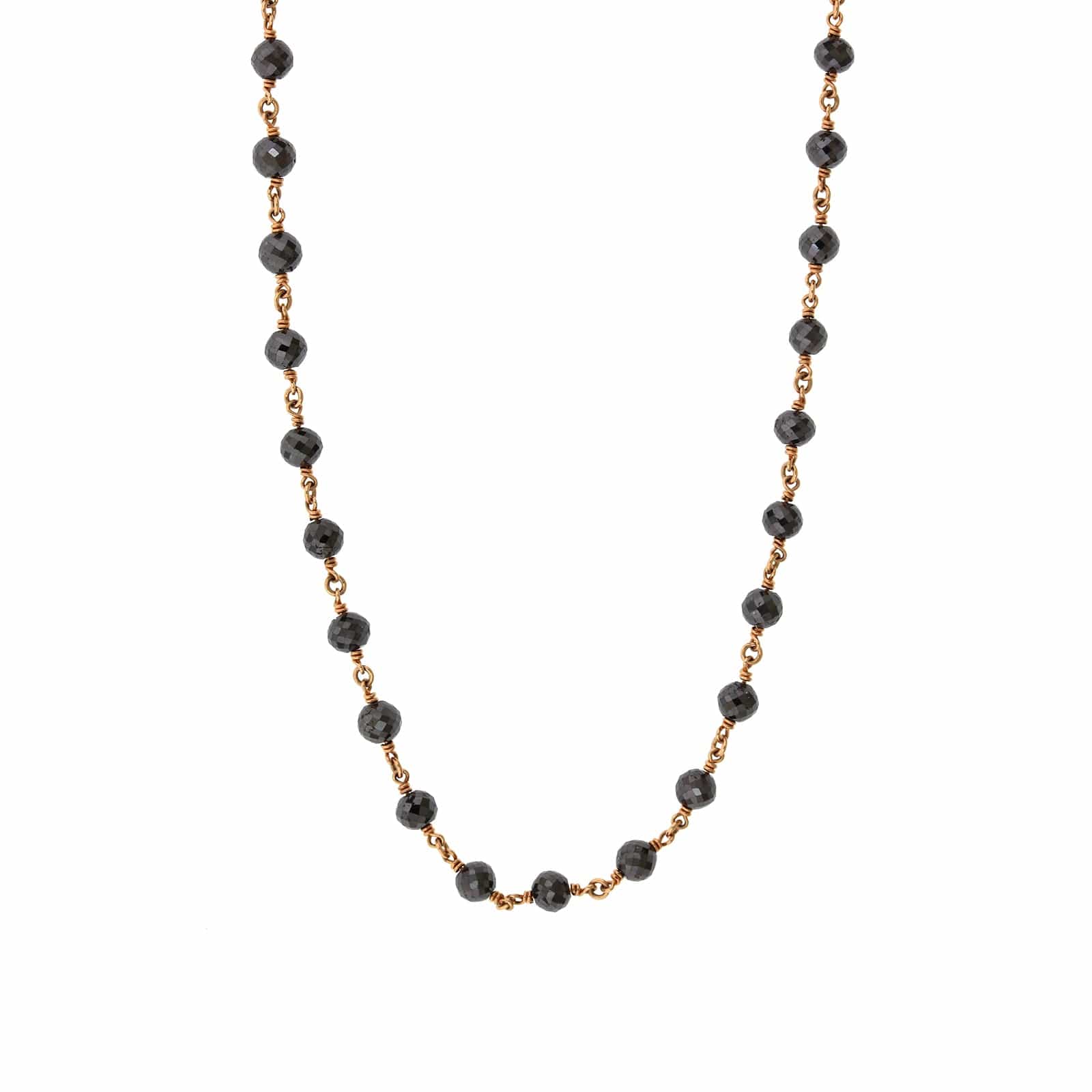 Etho Maria 18K Rose Gold Black Diamond Bead Necklace