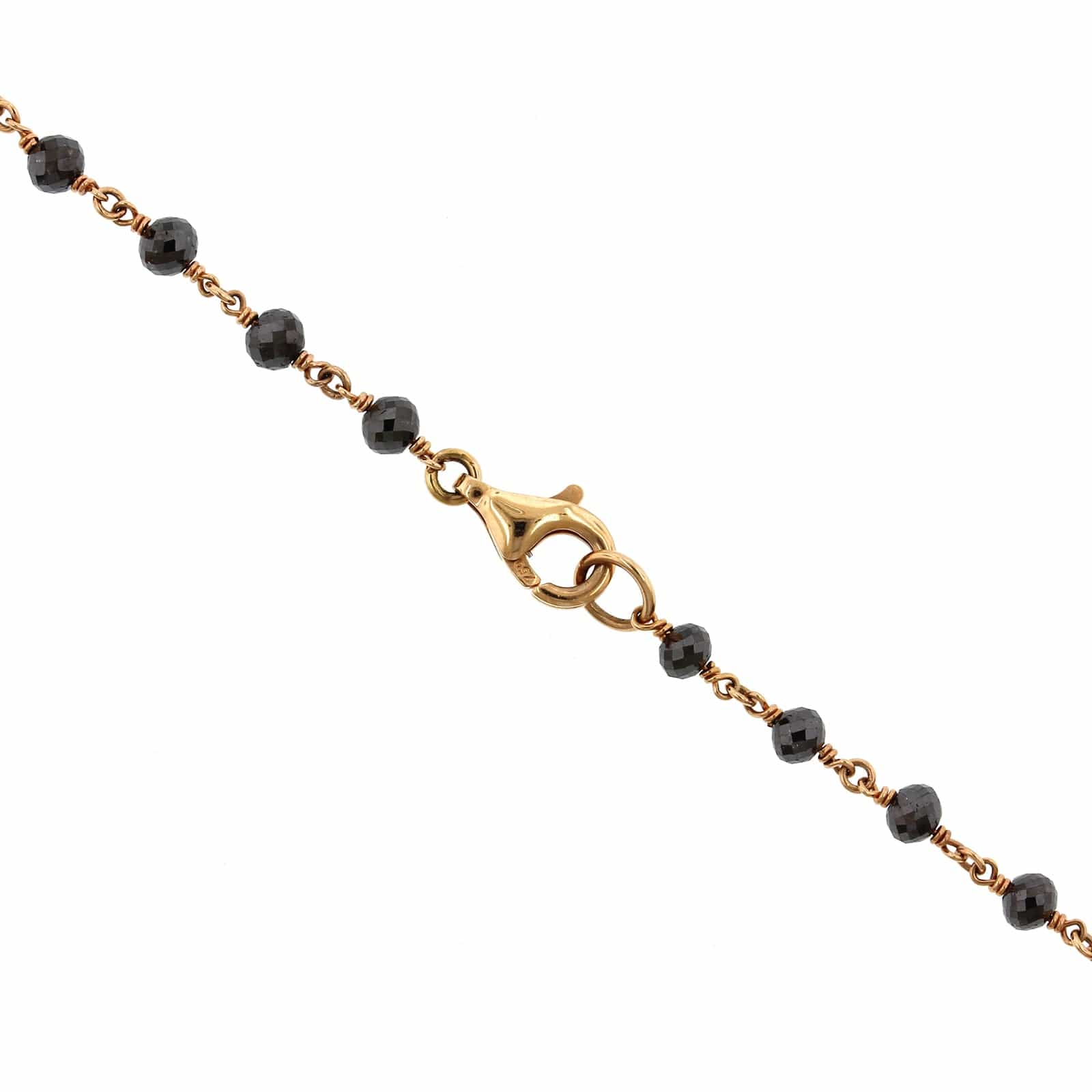 Etho Maria 18K Rose Gold Black Diamond Bead Necklace