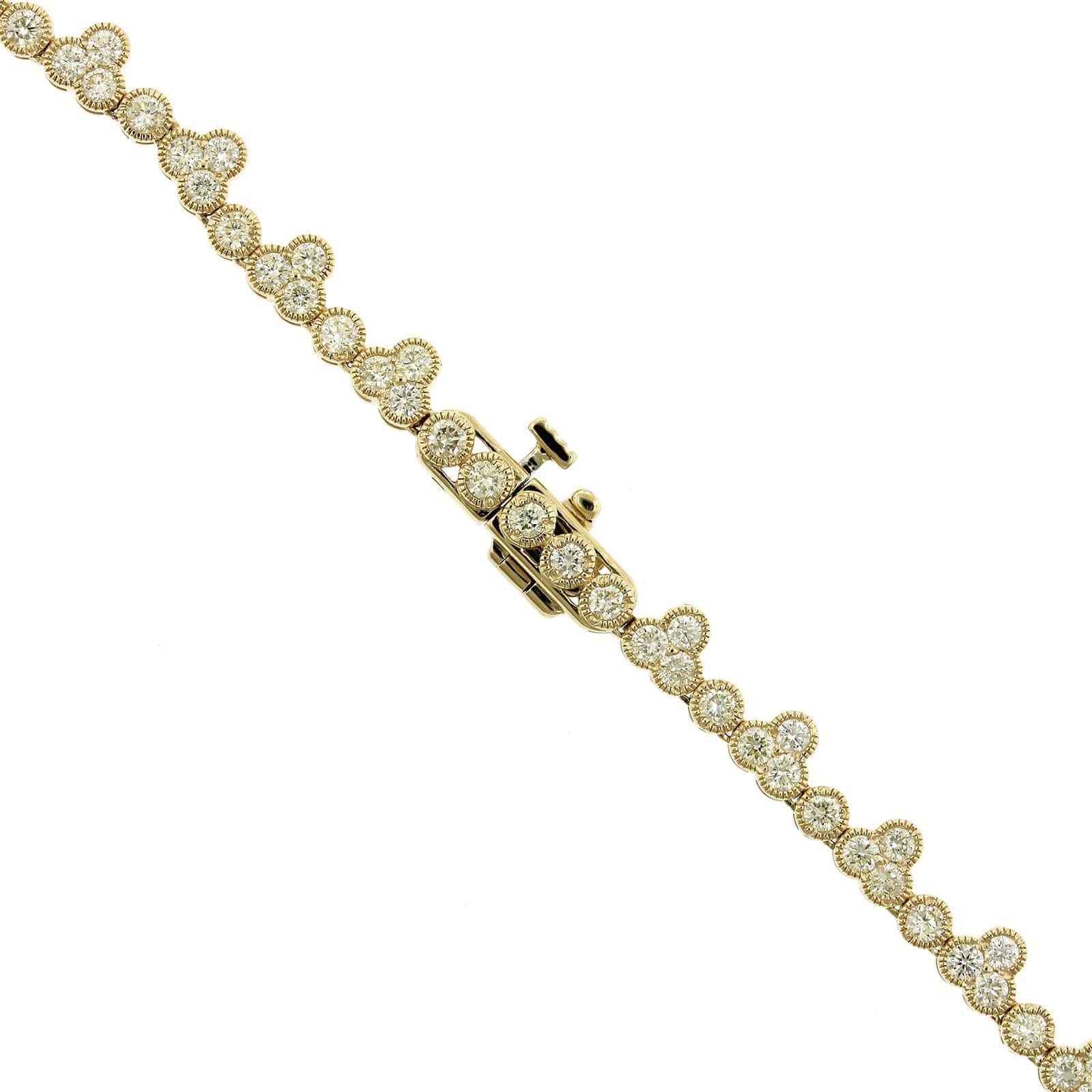 14K Yellow Gold Bezel Set Milgrain Diamond Necklace, 14k yellow gold, Long's Jewelers