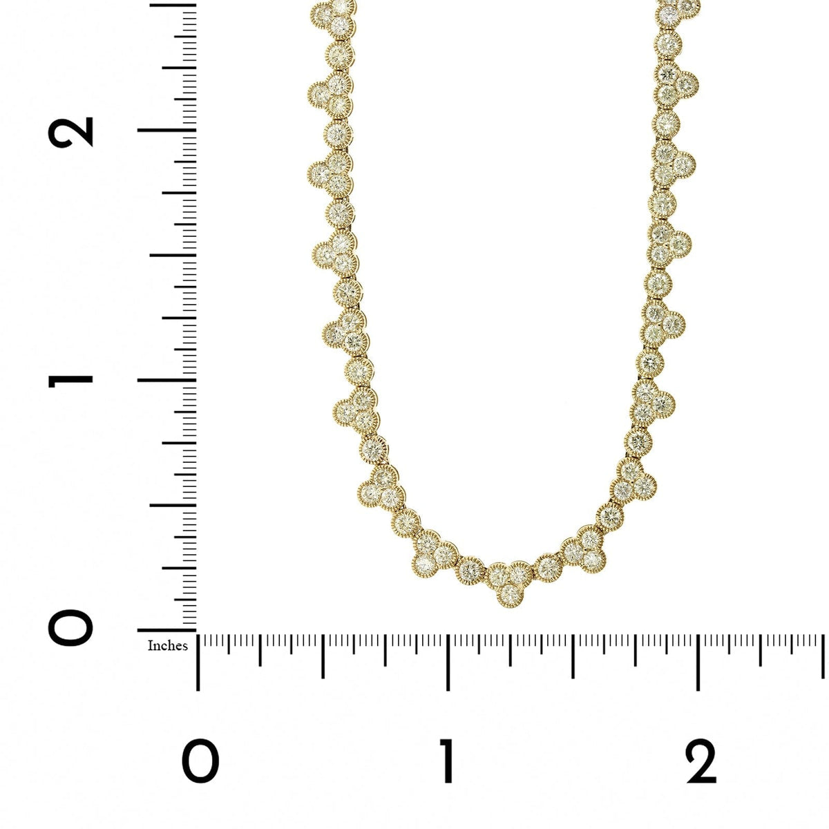 14K Yellow Gold Bezel Set Milgrain Diamond Necklace, 14k yellow gold, Long's Jewelers