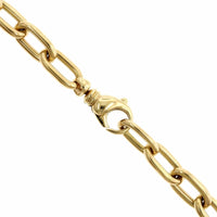 18K Yellow Gold Diamond Elongated Square Link Necklace, 18k yellow gold, Long's Jewelers