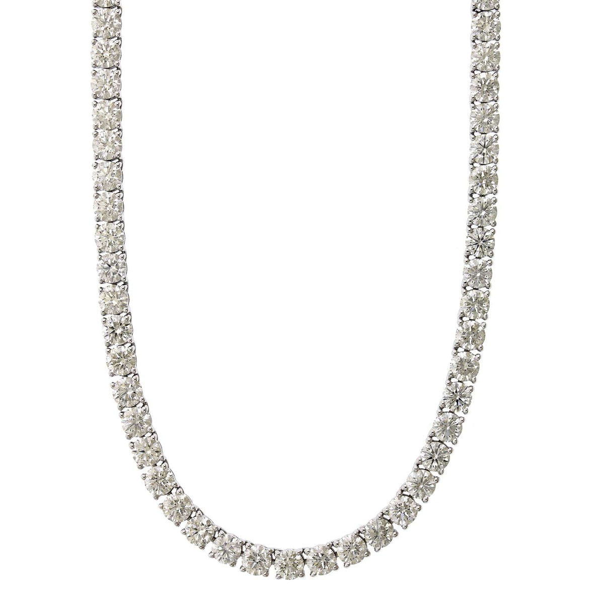 18K White Gold Diamond Tennis Necklace