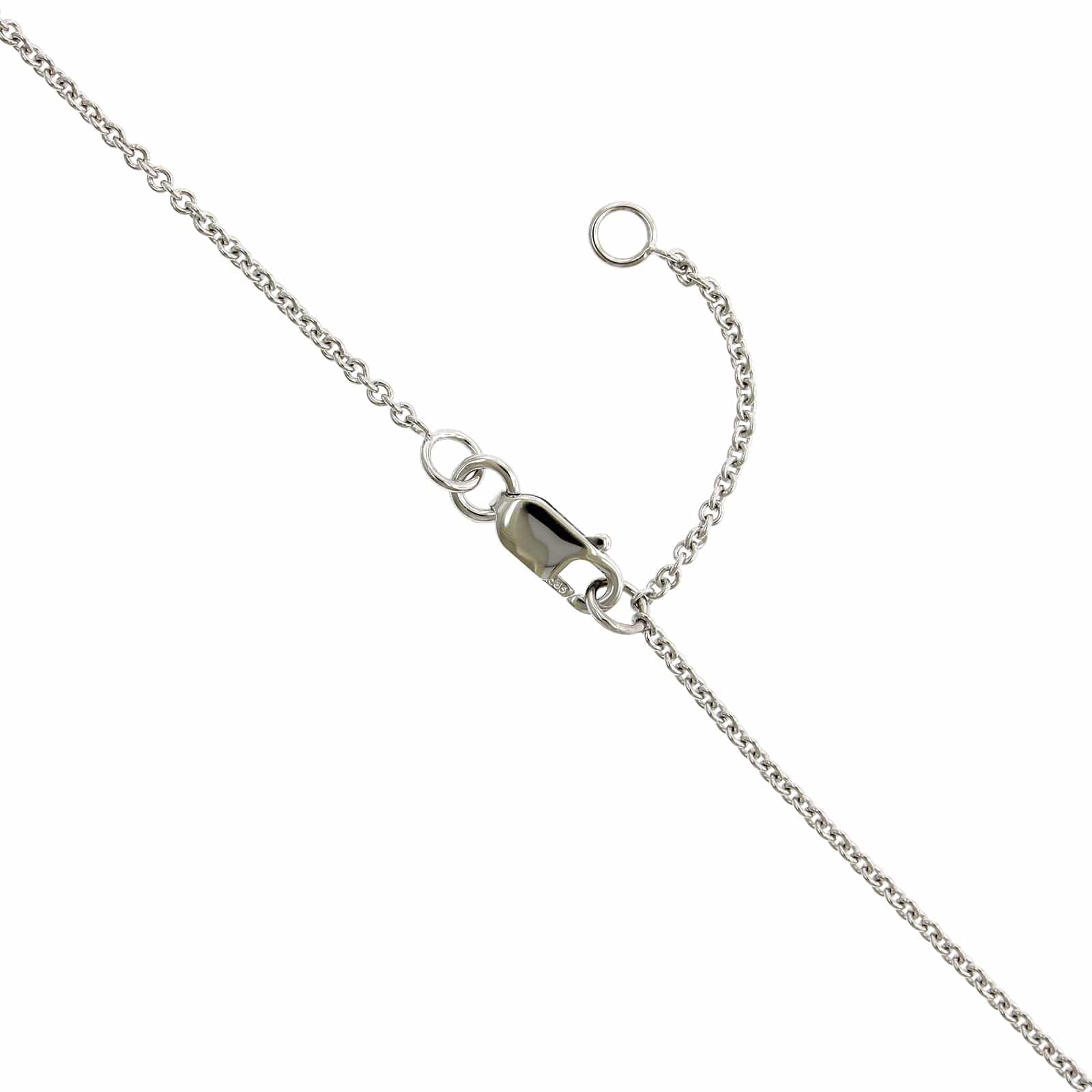 14K White Gold 5 Diamond Halo Curve Necklace