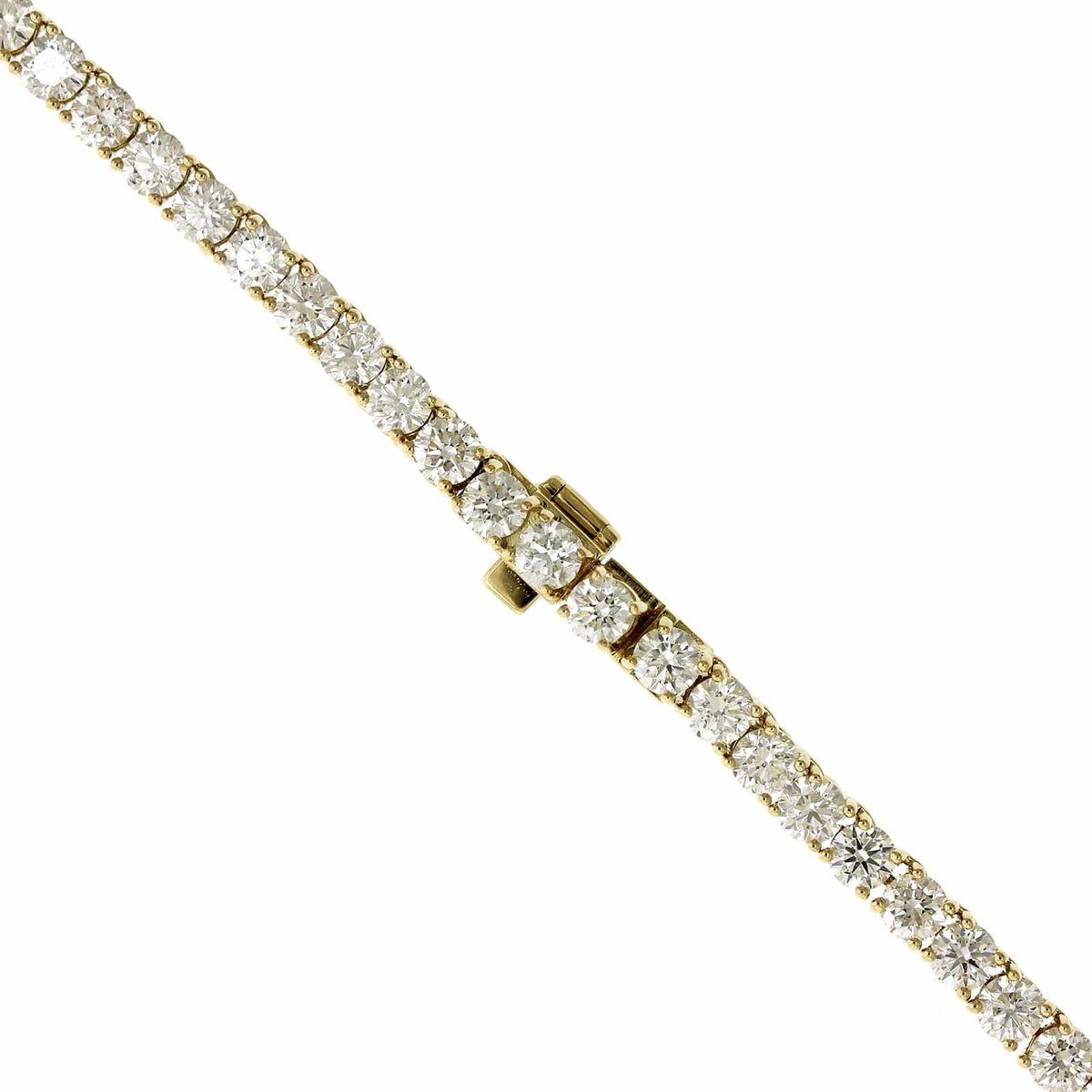 18K Yellow Gold Diamond Tennis Necklace