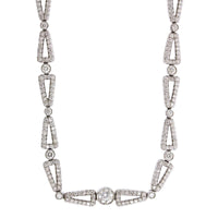 18K White Gold Pave Diamond Link Necklace