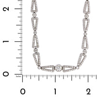 18K White Gold Pave Diamond Link Necklace