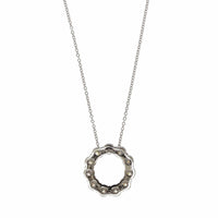 14K White Gold Diamond Circle Necklace