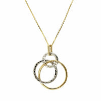 14K Yellow Gold Triple Circle Diamond Necklace, 14k yellow gold, Long's Jewelers