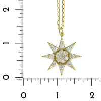 18K Yellow Gold Star Diamond Pendant