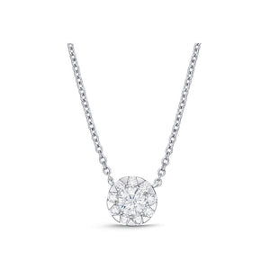 18K White Gold Diamond Bouquet Necklace