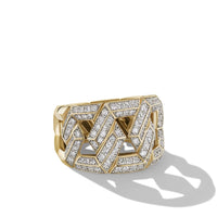 Carlyle Ring in 18K Yellow Gold with Pavé Diamonds