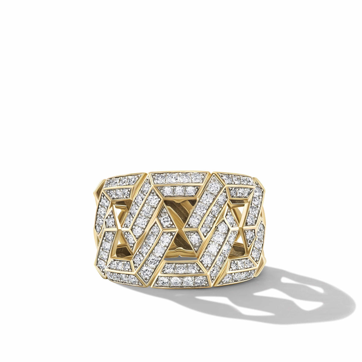 Carlyle Ring in 18K Yellow Gold with Pavé Diamonds