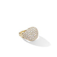 Chevron Pinky Ring in 18K Yellow Gold with Pavé Diamonds