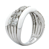 Etho Maria 18K White Gold Marquise Diamond White Ceramic Ring