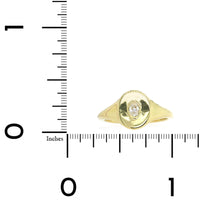 18K Yellow Gold Oval Diamond Pinky Ring