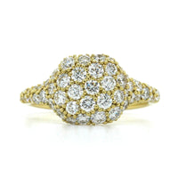 18K Yellow Gold Pave Diamond Pinky Ring