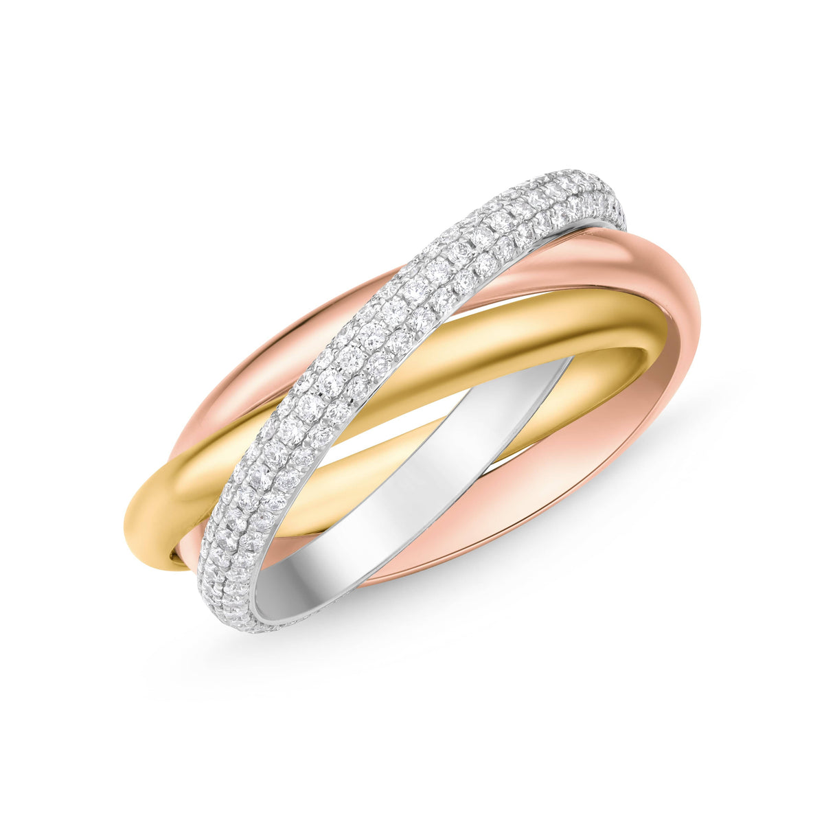 14K Tri Color Gold Flexible Ring