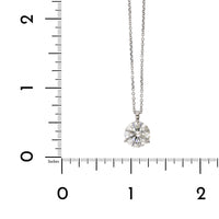 14k White Gold 3 Prong Solitaire Diamond Pendant