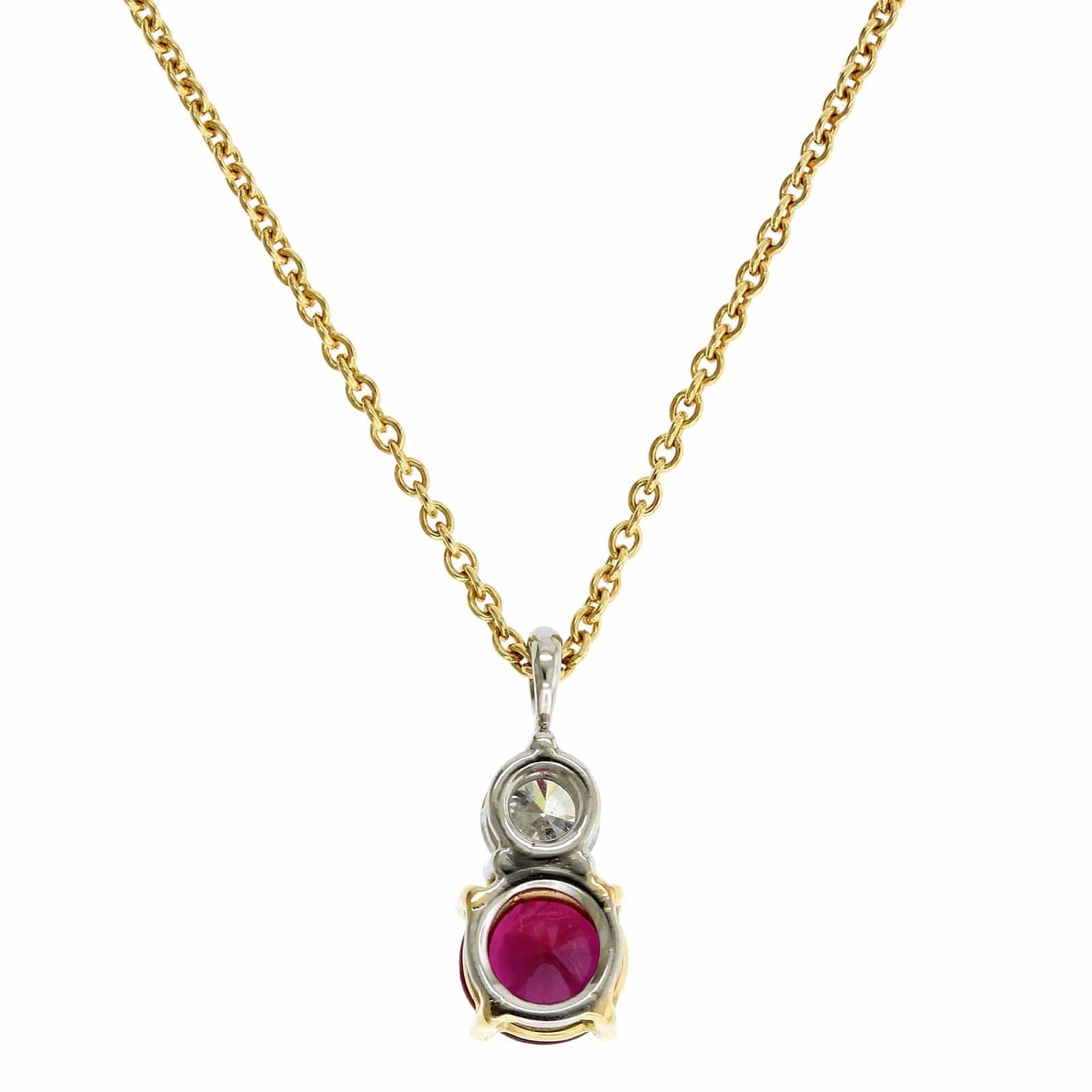 18K Yellow Gold Ruby and Diamond Pendant, Long's Jewelers