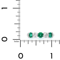 Platinum Emerald and Diamond 7 Stone Band