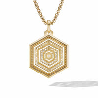 Carlyle Pendant in 18K Yellow Gold with Full Pavé Diamonds