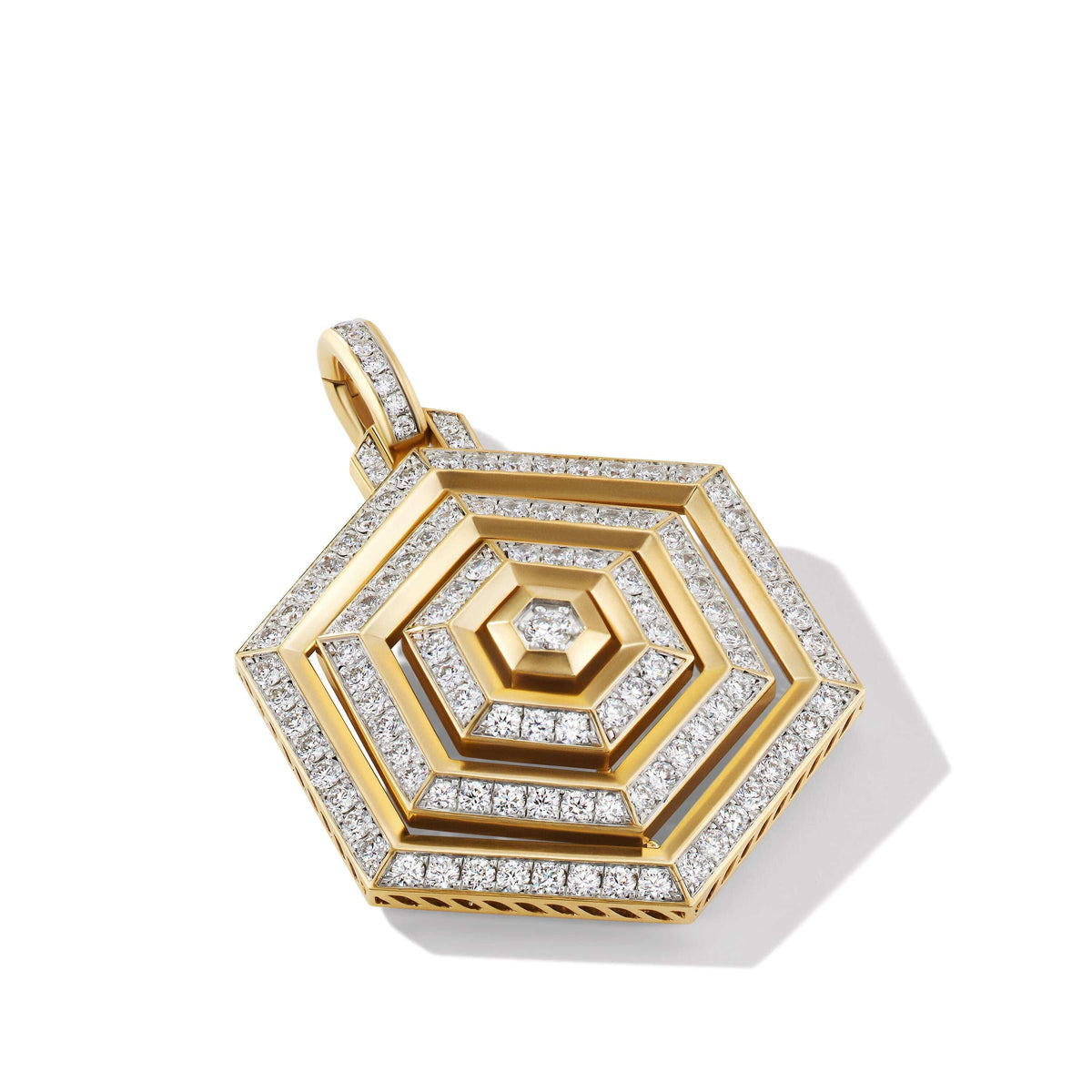 Carlyle Pendant in 18K Yellow Gold with Full Pavé Diamonds