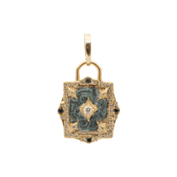 18K Yellow Gold Artifact Crivelli Sapphire and Diamond Enhancer, 18k yellow gold, Long's Jewelers