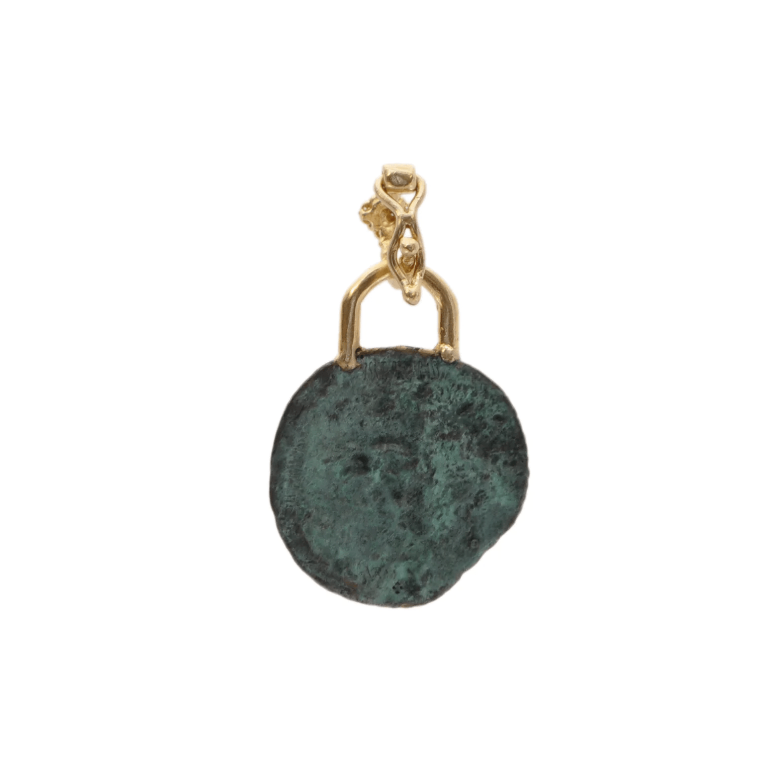 Armenta 18K Yellow Gold Artifact with Teal Patina Charm