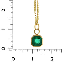 22K Yellow Gold Square Emerald Pendant