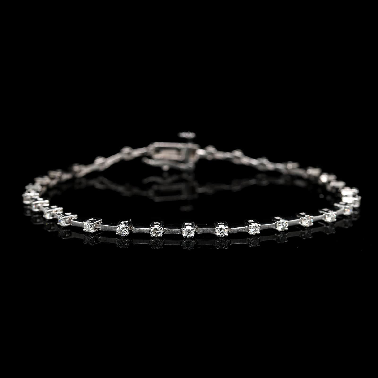 14K White Gold Estate Diamond Bracelet