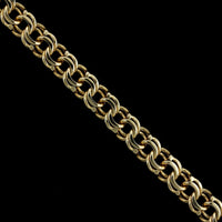 14K Yellow Gold Estate Double Link Charm Bracelet