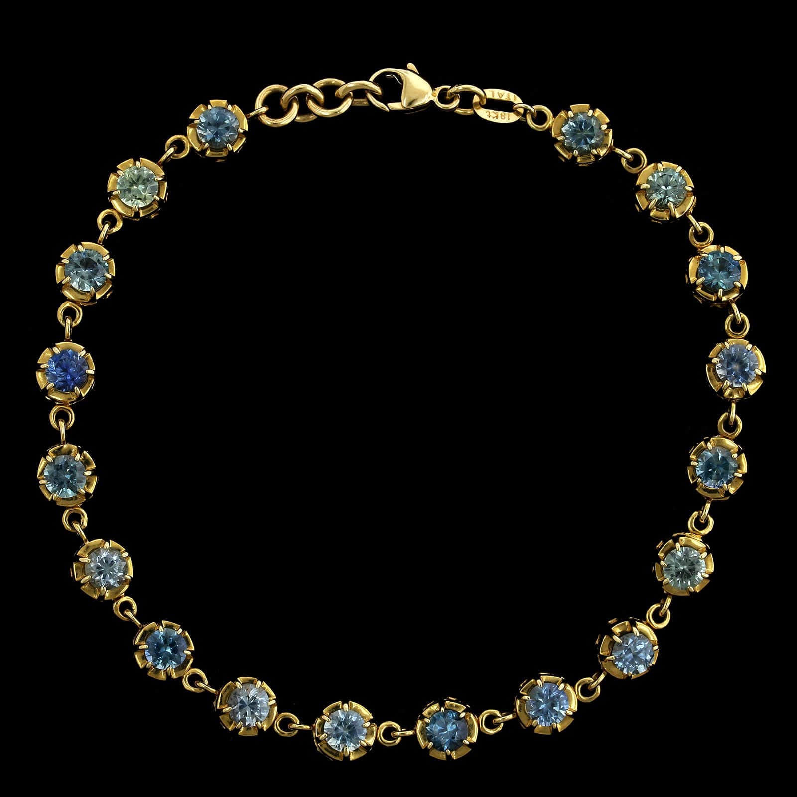 Alexis Kletjian 18K Yellow Gold Estate Sapphire Bracelet