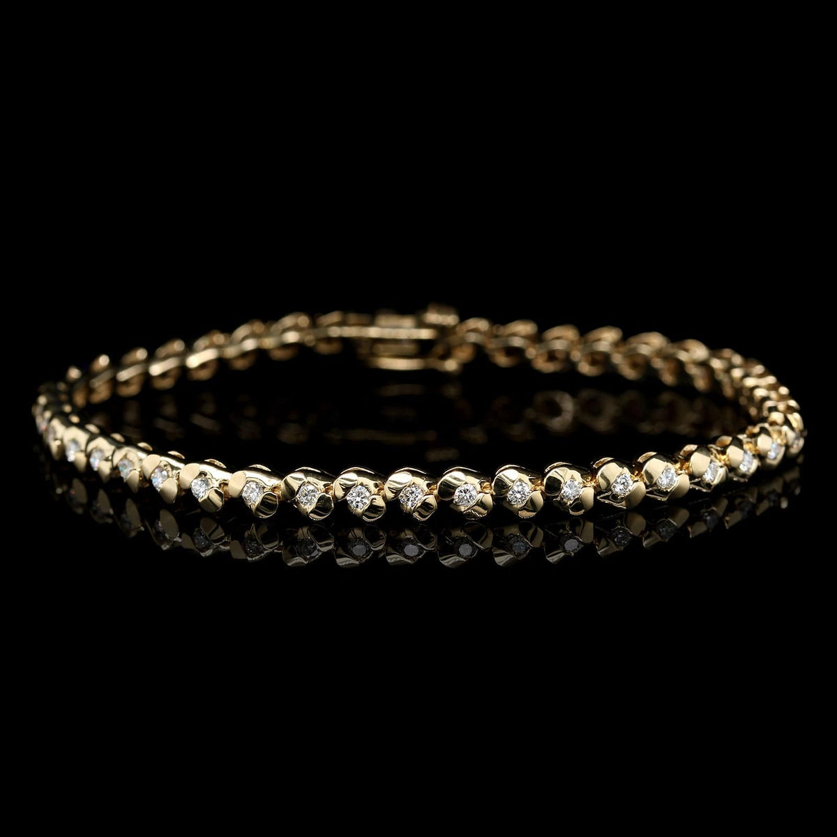 14K Yellow Gold Estate Diamond Bracelet