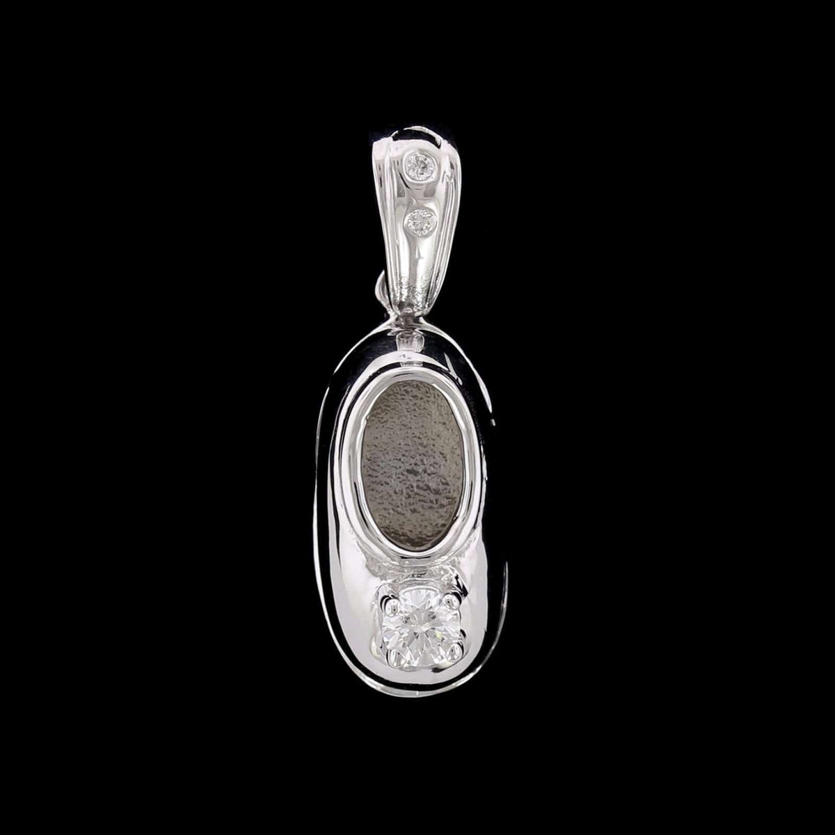 14K White Gold Estate Diamond Baby Shoe