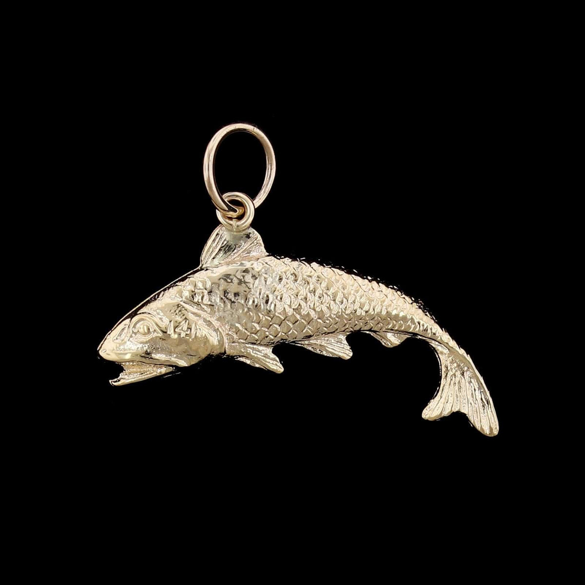 14K Yellow Gold Salmon Estate Fish Charm