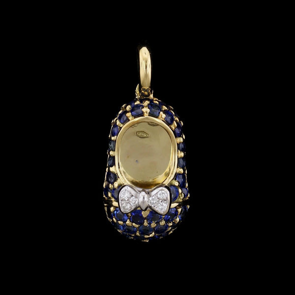 Aaron Basha 18K Yellow Gold Estate Sapphire and Diamond Baby