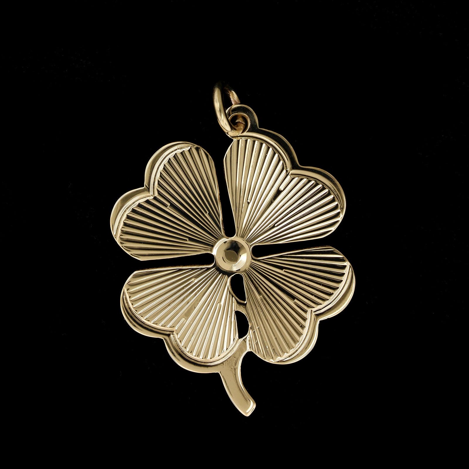 14K Yellow Gold Estate Four Leaf Clover Charm