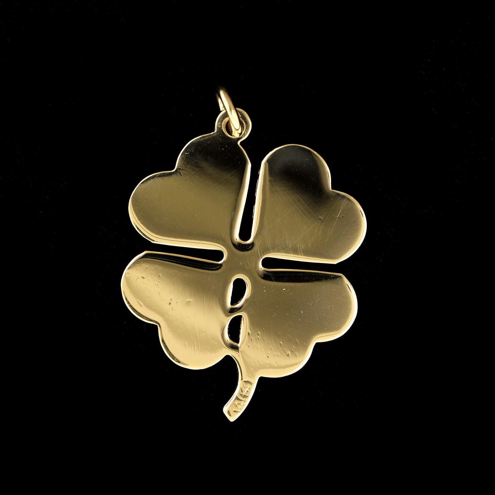 14K Yellow Gold Estate Four Leaf Clover Charm