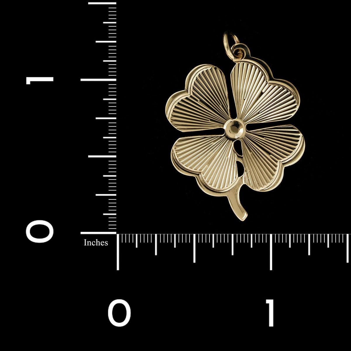 14K Yellow Gold Estate Four Leaf Clover Charm