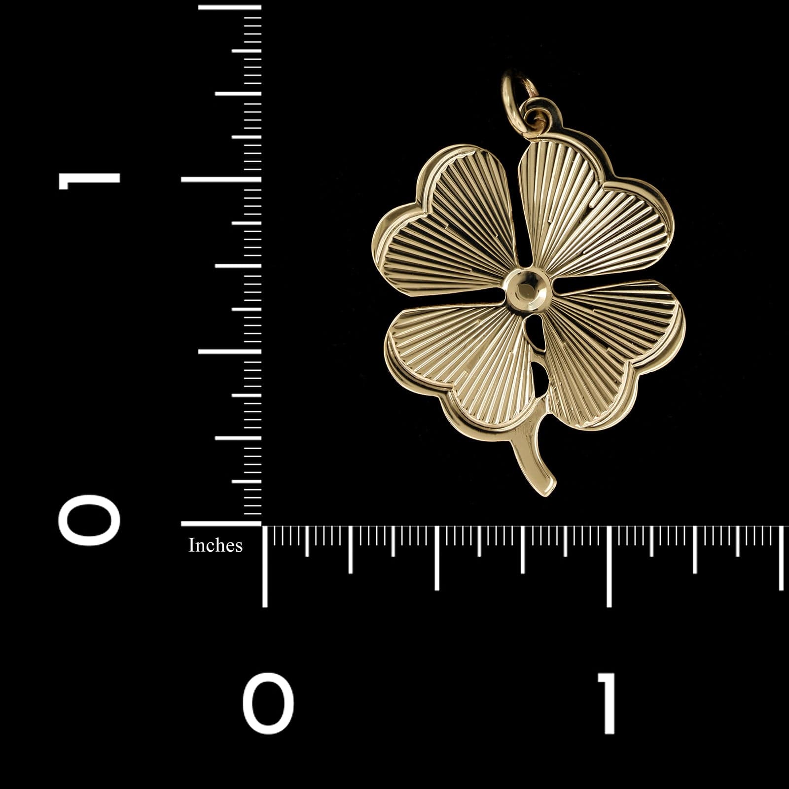 14K Yellow Gold Estate Four Leaf Clover Charm