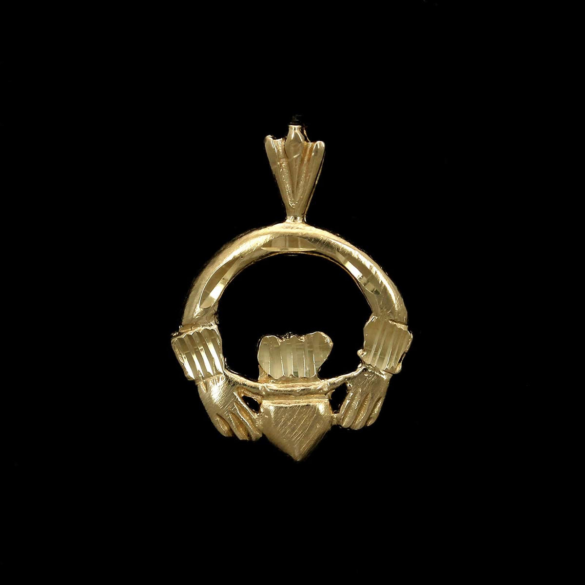 14K Yellow Gold Estate Claddagh Charm