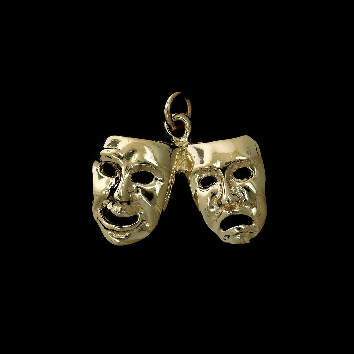 14K Yellow Gold Estate Comedy and Tragedy Mask Charm