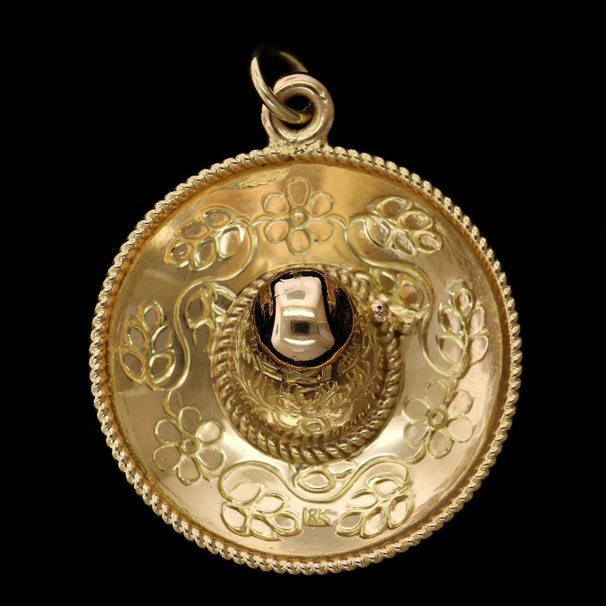 18K Yellow Gold Estate Mexican Sombrero Charm